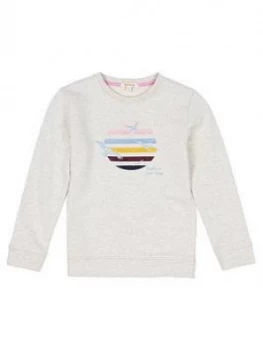 Barbour Girls Tern Embroidered Crew Sweat - Cloud Marl, Cloud Marl, Size Age: 8-9 Years, Women