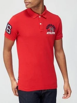 Superdry Classic Superstate Polo Shirt - Red, Size S, Men
