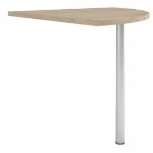 Prima Corner Desk Top In Oak Effect With Silver Grey Steel Legs