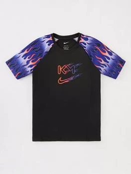 Boys, Nike Kylian Mbapp&eacute; Nike Junior Dri-FIT Short Sleeve T-Shirt - Black, Size S