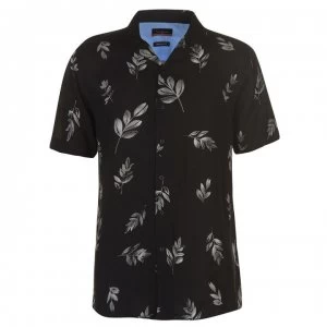 Pierre Cardin Palm Short Sleeve Shirt Mens - Black./Grey