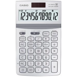 Casio JW-200TW-WE 12 Digit Desk Calculator with Tilt Display - White