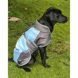 Waterproof Dog Coat - Medium (45 Cm) Blue / Grey - Henry Wag