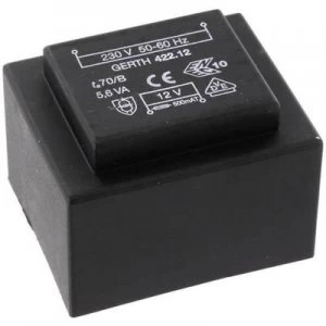 PCB mount transformer 1 x 230 V 2 x 6 V AC 5.60 VA 466 mA