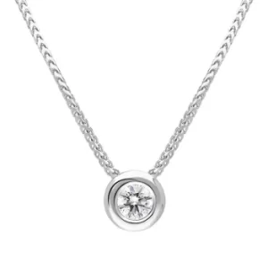18ct White Gold 0.25ct Diamond Certified Solitaire Pendant Necklace