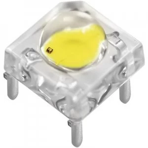 LED wired Amber Rectangular 7.6 x 7.6 mm