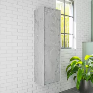 Concrete Effect Wall Mounted Tall Bathroom Cabinet 400mm - Arragon