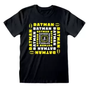 DC Comics Batman - Square Name (Unisex) Ex Large