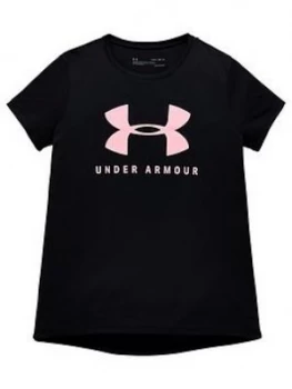 Urban Armor Gear Boys Tech Solid Graphic Big Logo Short Sleeved T-Shirt, Black/Pink, Size 13 Years, XL