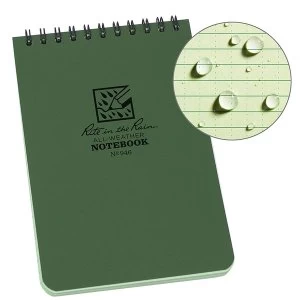 Rite In The Rain Universal Notebook Top Spiral Bound 3 x 5" Green
