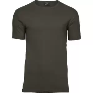 Tee Jays Mens Interlock Short Sleeve T-Shirt (2XL) (Dark Olive)