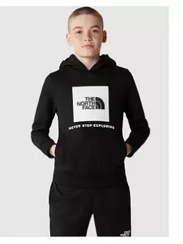 Boys, The North Face Unisex Box Overhead Hoodie - Black, Size XL=15-16 Years