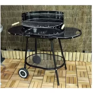 Kingfisher - Oval Trolley Garden Barbecue / bbq with Warming Tray