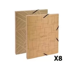 Exacompta Eterneco Cardboard Box File 25mm Assorted Pack of 8 59247E