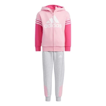 adidas Badge of Sport Fleece Set Kids - Light Pink / Light Grey Heathe