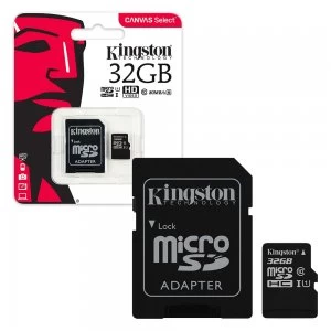 Kingston Canvas Select 32GB Micro SDHC Memory Card