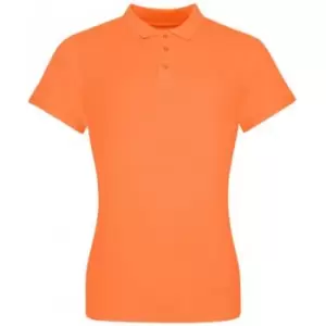 Awdis Womens/Ladies Pique Cotton Polo Shirt (XXL) (Light Orange)