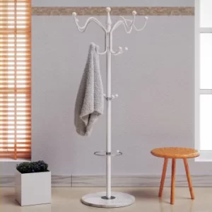 Coat Stand White 173cm Waved with Marble Base