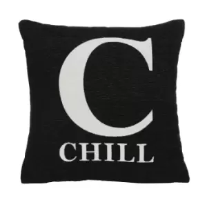 "Chill" Black Filled Cushion 45x45cm