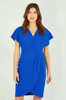 Blue Wrap Front Dress