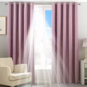 Riva Home Twilight Blackout Ringtop Eyelet Curtains (Pair) Polyester Mauve (229X183Cm)