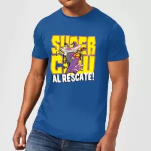 Cow and Chicken Supercow Al Rescate! Mens T-Shirt - Royal Blue - XXL