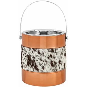 Ice Bucket Copper Finish Marble Design Drinks Cooler And Drinks Bucket Plastic Ice Bucket With Stylish And Modern Outlook 16 x 16 x 16 - Premier