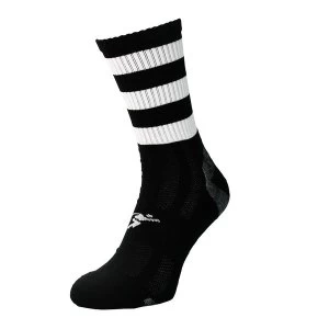 Precision Pro Hooped GAA Mid Socks Junior Black/White - UK Size 3-6