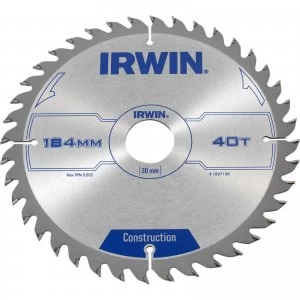 Irwin ATB Construction Circular Saw Blade 184mm 40T 30mm