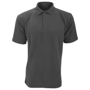 UCC 50/50 Mens Plain PiquA Short Sleeve Polo Shirt (4XL) (Charcoal)