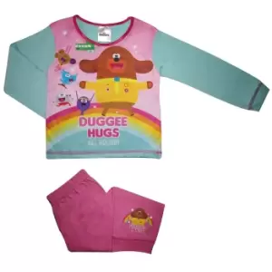 Hey Duggee Childrens Girls Hugs All Round Pyjama Set (3-4 Years) (Blue/Pink)