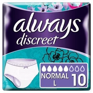 Always Discreet Pants Normal for Sensitive Bladder X10