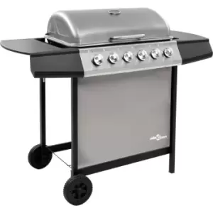 Gas bbq Grill with 6 Burners Black and Silver (fr/be/it/uk/nl only) Vidaxl Silver