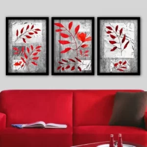 3SC135 Multicolor Decorative Framed Painting (3 Pieces)