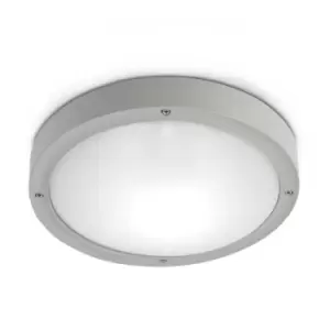Basic Aluminium 1 Light Outdoor Aluminium Ceiling Light Grey IP65, E27