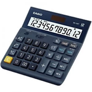 Casio Desktop Calculator DH-12ET 12 Digit Display Navy