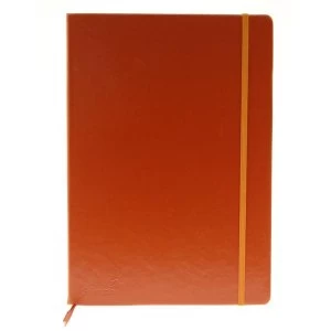 Silvine Executive A4 Soft Feel Notebook 80gsm Ruled with Marker Ribbon 160pp Tan