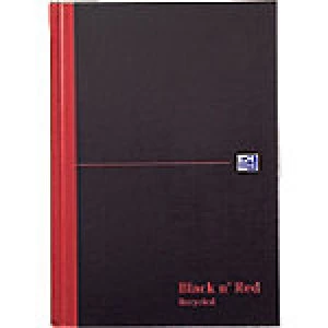 OXFORD Black n' Red Casebound Notebook Ruled A5 Recycled 192 Pages