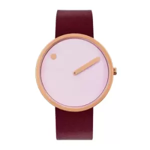 Picto 43382-4920MR Dusty Pink Dial Burgundy Leather Strap Wristwatch