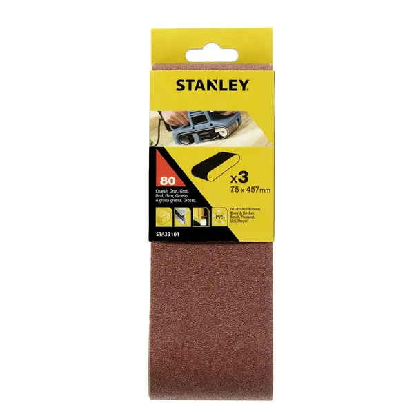 Stanley Belt Sander Belts 75x457 80G - STA33101-XJ