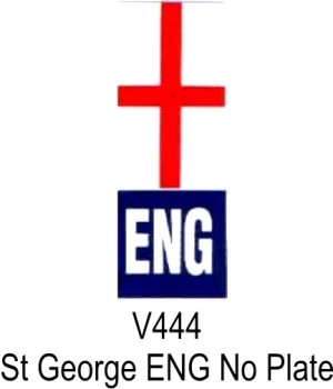 Outdoor Vinyl Sticker White ENG & St. George Flag CASTLE PROMOTIONS V444