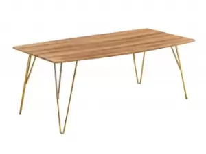 LPD Fusion Oak and Gold Coffee Table Flat Packed
