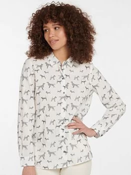 Barbour Barbour Relaxed Fit Dog Print Shirt - White, Size 14, Women