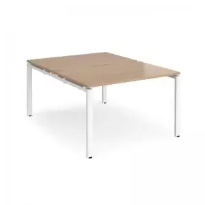 Adapt back to back desks 1200mm x 1600mm - white frame and beech top