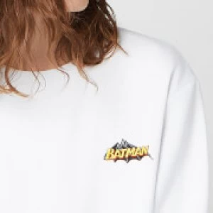 DC Batman Unisex Embroidered Sweatshirt - White - L