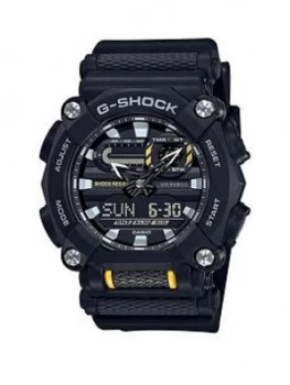 Casio Casio G-Shock Super Illuminator 200M Water Resistant Black And Orange Detail Dial Black Silicone Strap Mens Watch