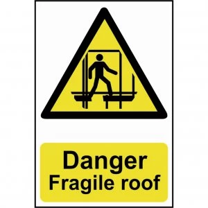 Scan Danger Fragile Roof Sign 200mm 300mm Standard