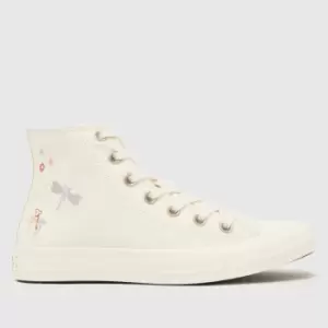 Converse all star hi enchanted garden trainers in white