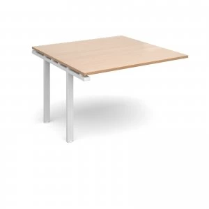 Adapt II Boardroom Table Add On Unit 1200mm x 1200mm - White Frame be