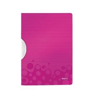 Leitz WOW ColorClip Poly File A4 Pink Metallic Pack of 10 41850023